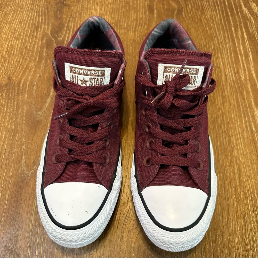 Converse Chuck Taylor All Star Madison Burgundy Plaid Sneakers 561739F Womens 7
